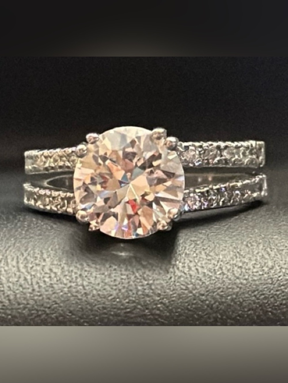Round Turmaline With Rhodium Plated Silver-Tone Size 8.5 Ring